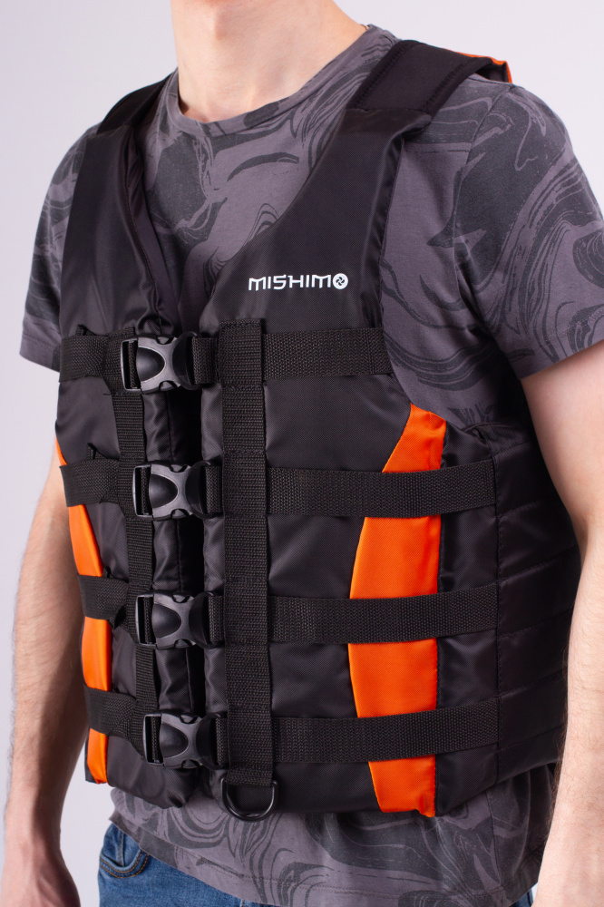 Жилет спасательный MISHIMO PRO Премиум качества Черно-оранжевый в Нижнем Новгороде