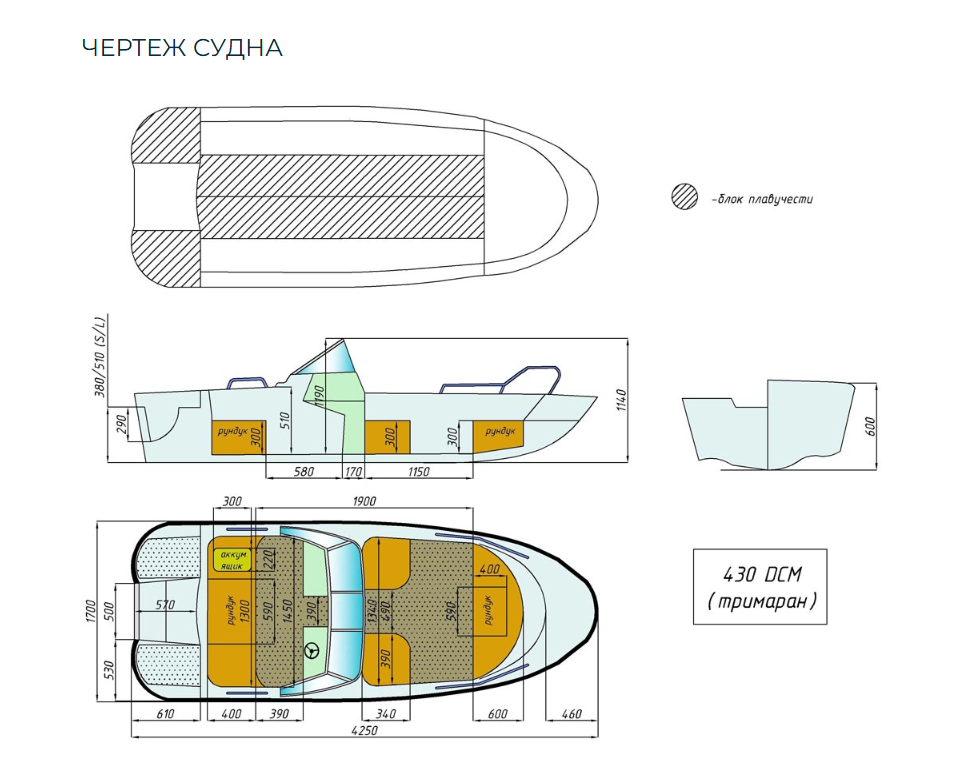 Стеклопластиковый катер Wyatboat-430 DCM (тримаран) в Нижнем Новгороде