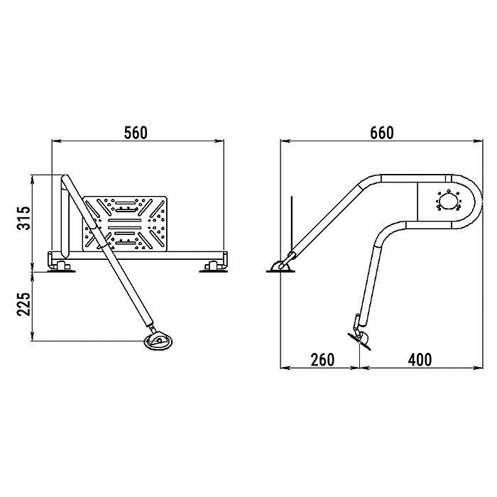 Стойка рулевая с креплением на баллон надувной лодки 25мм в Нижнем Новгороде