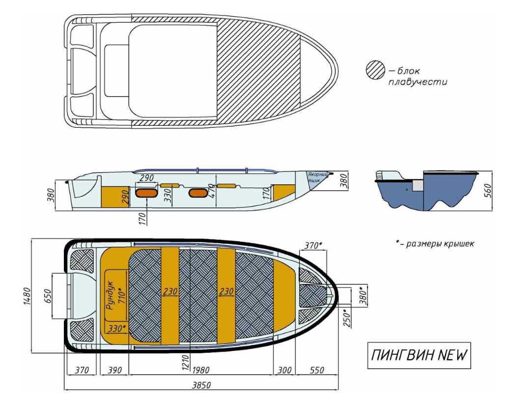 Стеклопластиковая лодка Пингвин New (тримаран) в Нижнем Новгороде