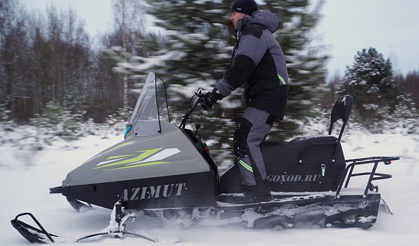 Миниснегоход Бурлак Азимут 24 л.с. , эл.запуск, реверс, тормоз гидравл, капот серый в Нижнем Новгороде