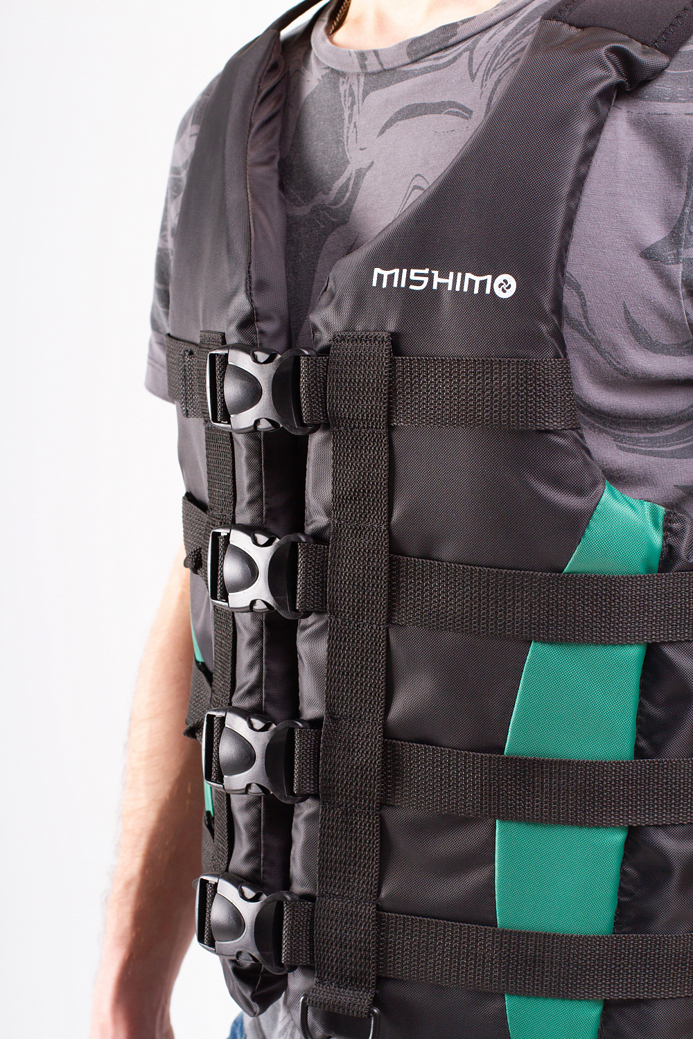 Жилет спасательный MISHIMO PRO Премиум качества Черно-зеленый в Нижнем Новгороде