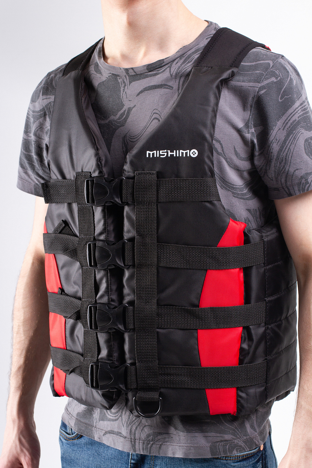 Жилет спасательный MISHIMO PRO Премиум качества Черно-красный в Нижнем Новгороде